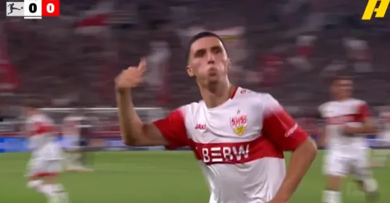 Bilal El Khannouss’ historic goal against Köln in the Bundesliga, the match commentator’s reaction, and the shock of the fans, coaches, and players at the unbelievable way he scored it!