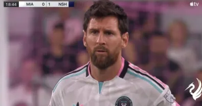 The FIRST corner kick ever credited to Messi in the MLS because of the INSANE technique he used to take it, resulting in Inter Miami’s equalizer against league leaders Nashville!
